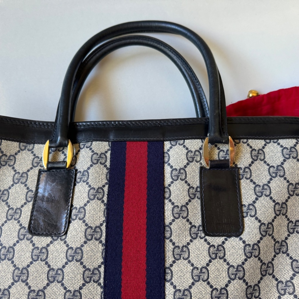 Vintage Gucci Sherry Line Accessory Collection Handbag - Navy - Picture 6 of 16
